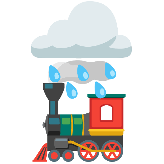 rain cloud steam locomotive