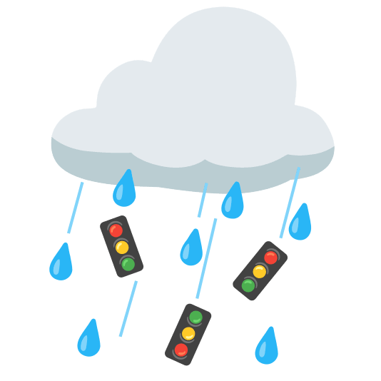rain cloud vertical traffic light