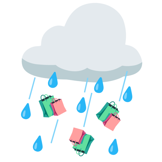 rain cloud shopping bags