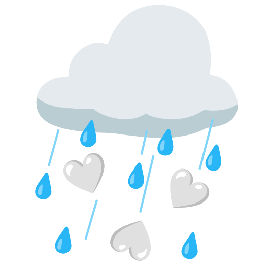 rain cloud white heart