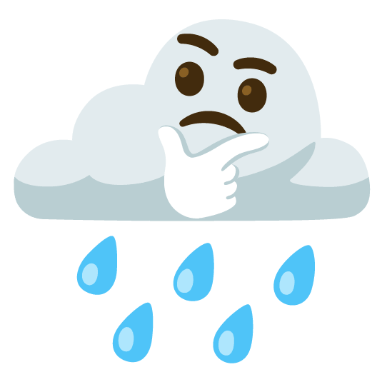 rain cloud thinking face