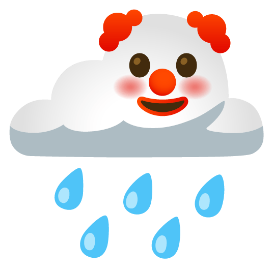 rain cloud clown face