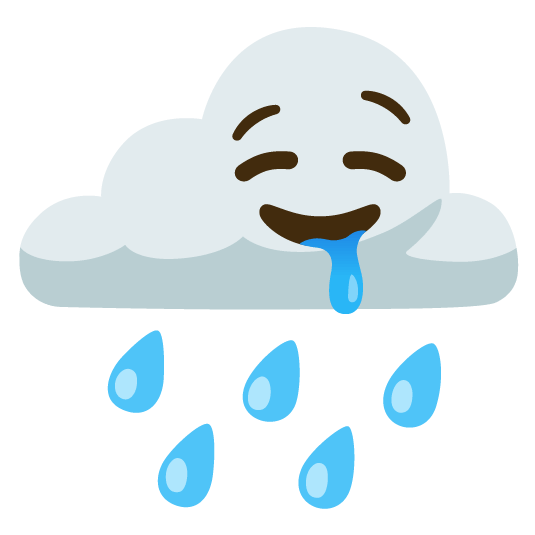 rain cloud drooling face