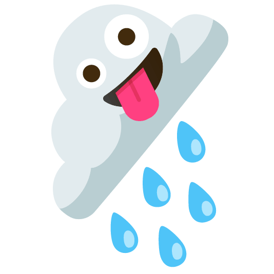 rain cloud zany face