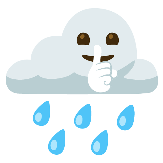 rain cloud shushing face