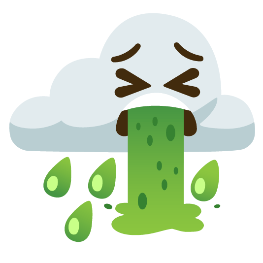 rain cloud face vomiting