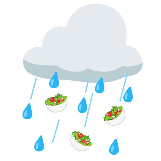 rain cloud green salad