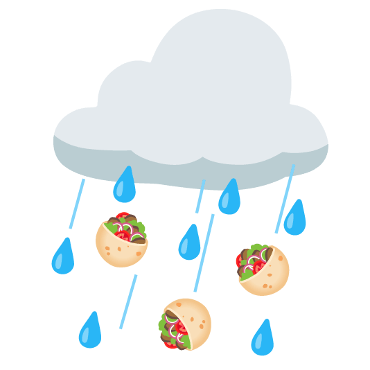 rain cloud stuffed flatbread