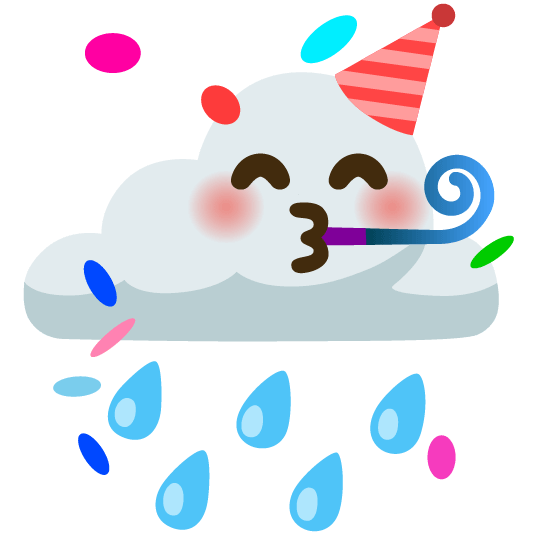 rain cloud partying face