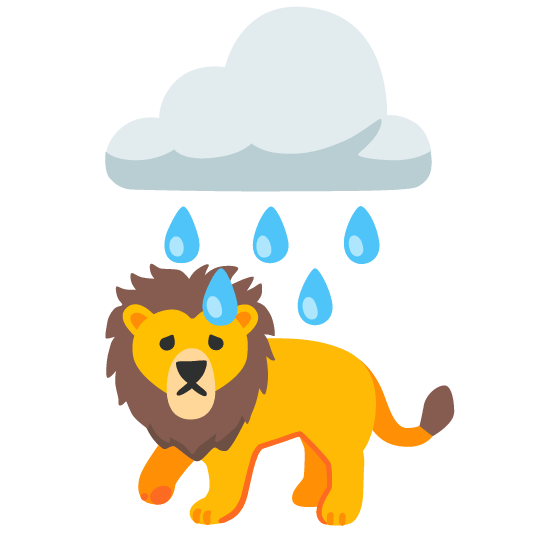 rain cloud lion face