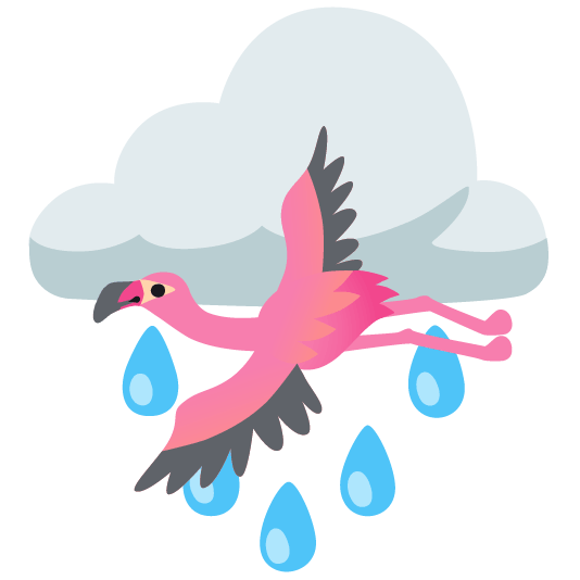 rain cloud flamingo