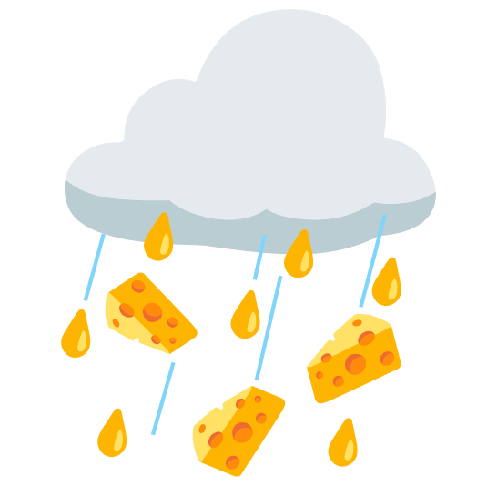 rain cloud cheese wedge