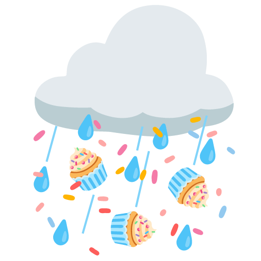 rain cloud cupcake