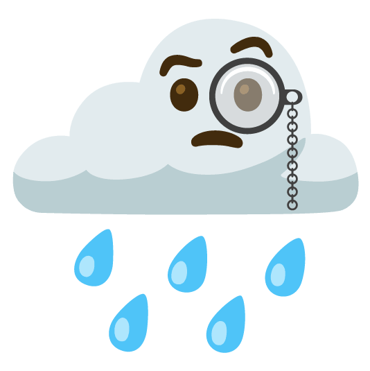 rain cloud face with monocle