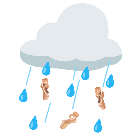 rain cloud ballet shoes