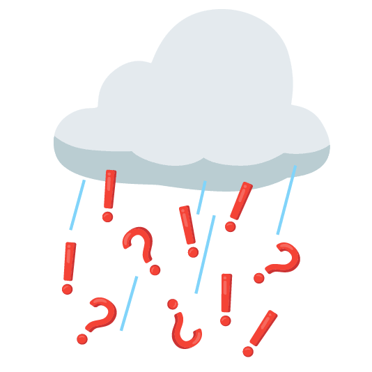 rain cloud interrobang