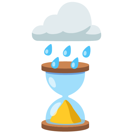 rain cloud hourglass