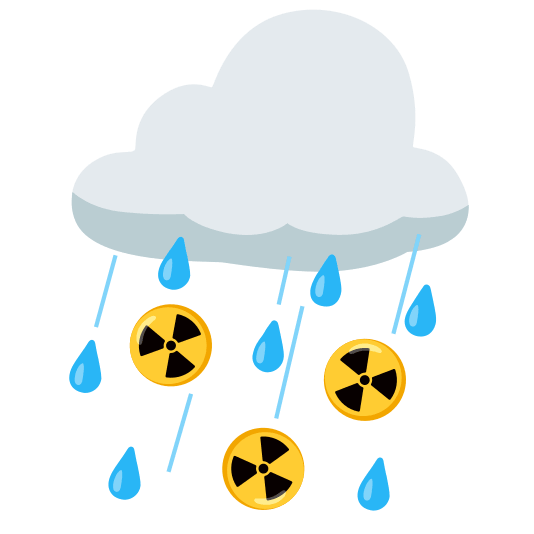 rain cloud radioactive sign