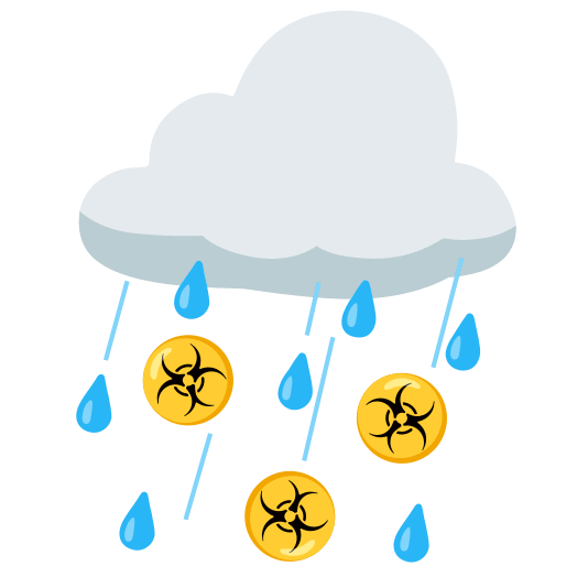 rain cloud biohazard sign