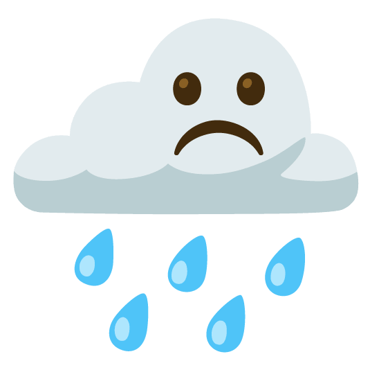 rain cloud white frowning face