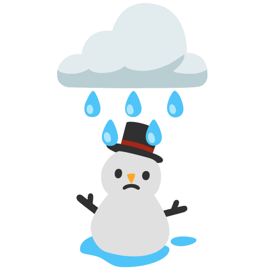 rain cloud snowman without snow