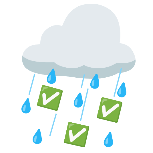 rain cloud white check mark