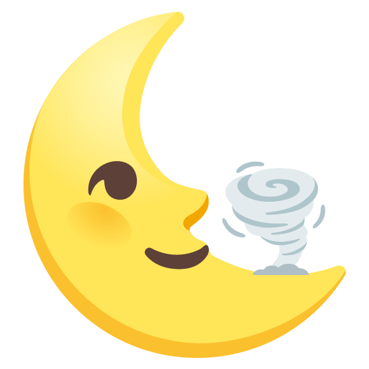 tornado last quarter moon with face