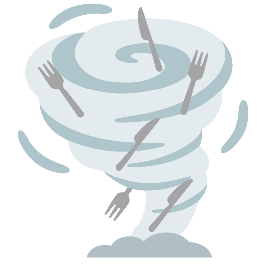 tornado knife fork plate