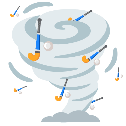 tornado field hockey stick and ball