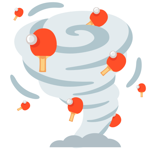 tornado table tennis paddle and ball