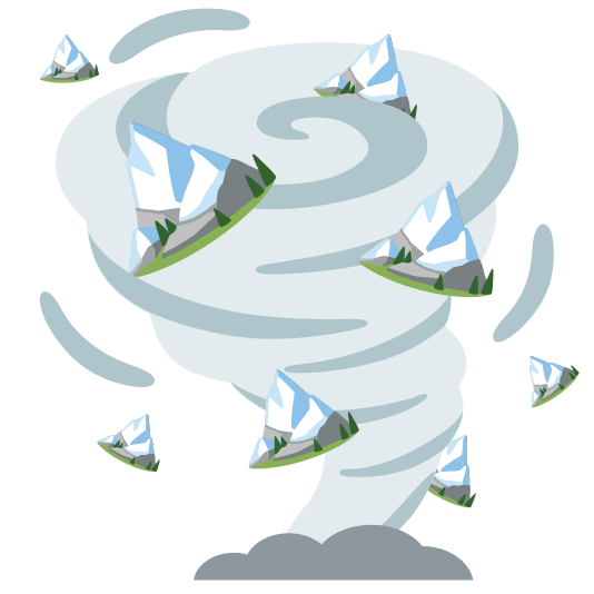 tornado snow capped mountain