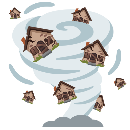 tornado derelict house building