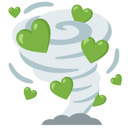 tornado green heart