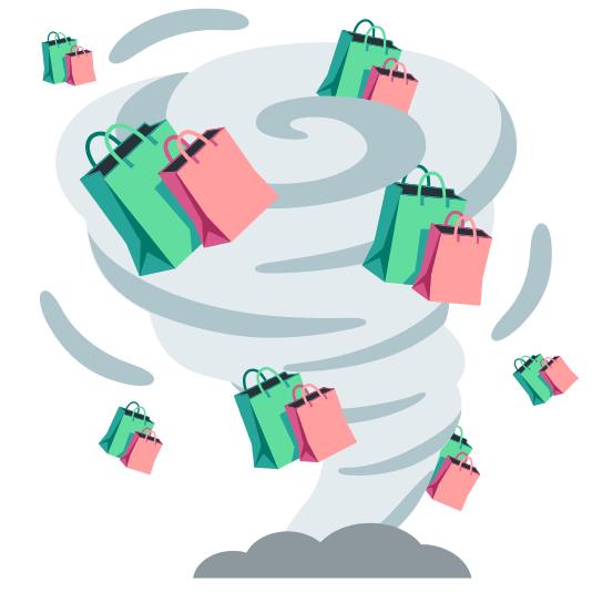 tornado shopping bags