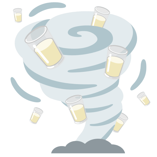 tornado glass of milk