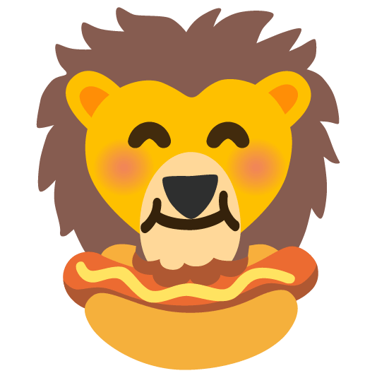 hotdog lion face