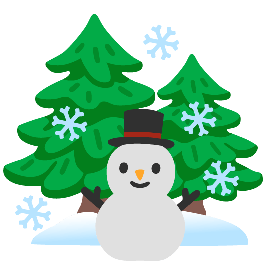 evergreen tree snowman without snow