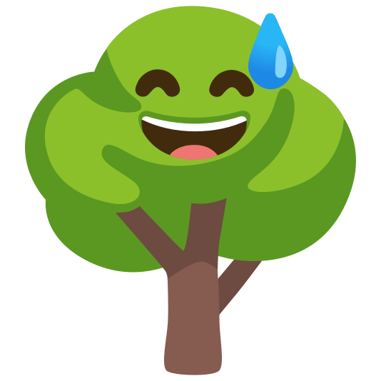 deciduous tree sweat smile