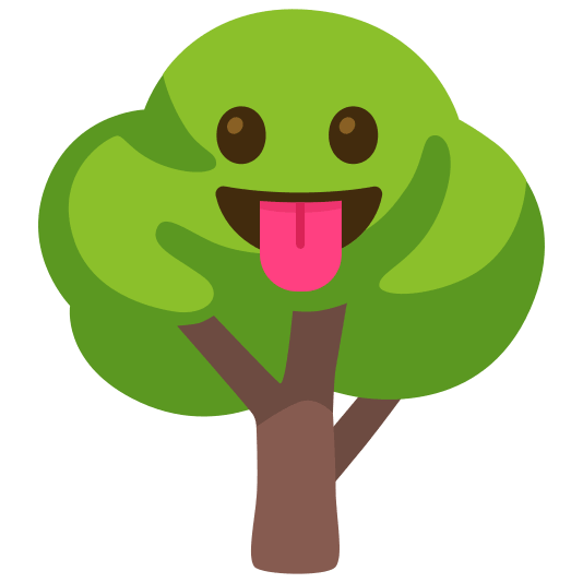deciduous tree stuck out tongue