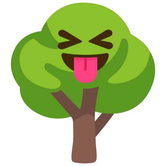 deciduous tree stuck out tongue closed eyes