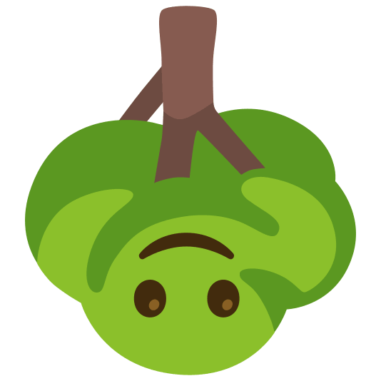 deciduous tree upside down face