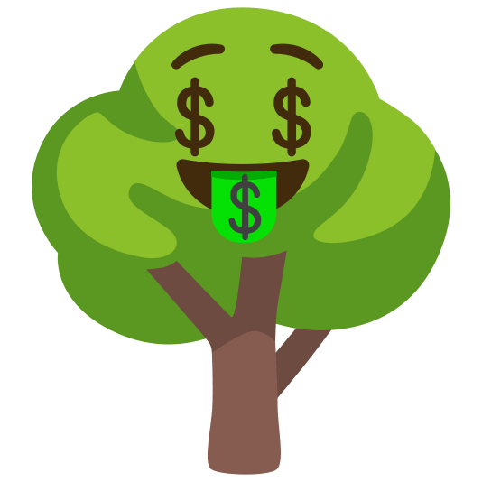 deciduous tree money mouth face