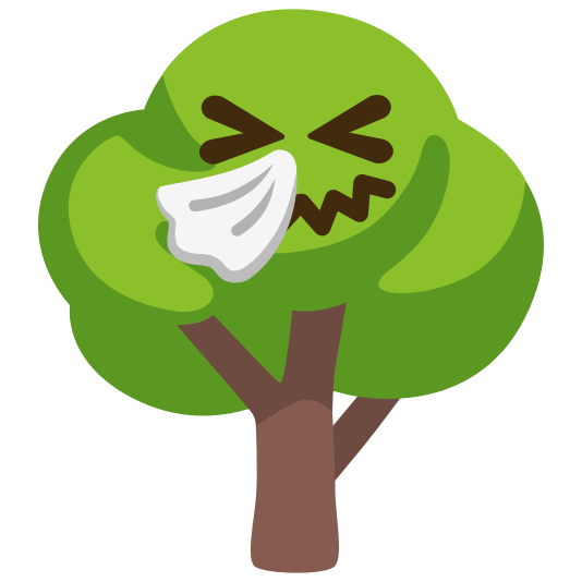 deciduous tree sneezing face