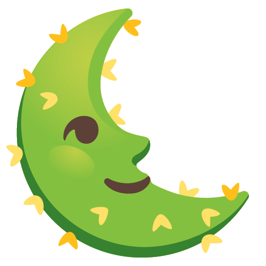 cactus last quarter moon with face