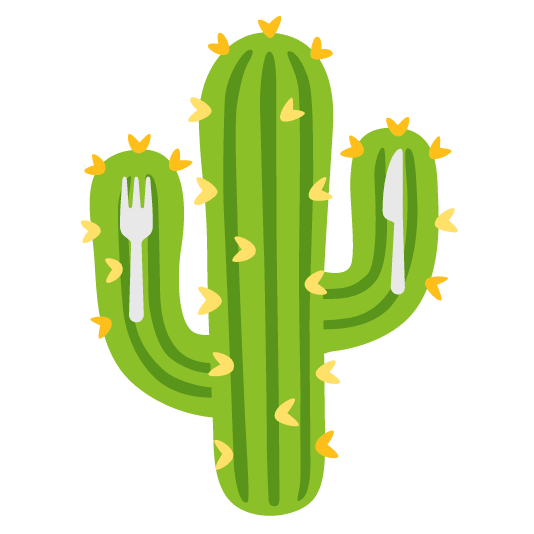 cactus knife fork plate