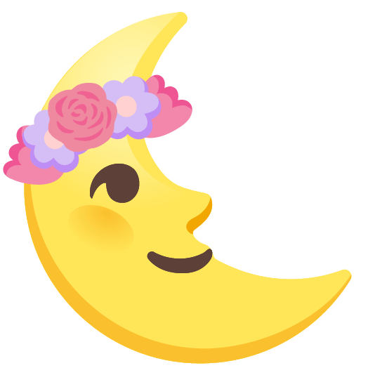 tulip last quarter moon with face