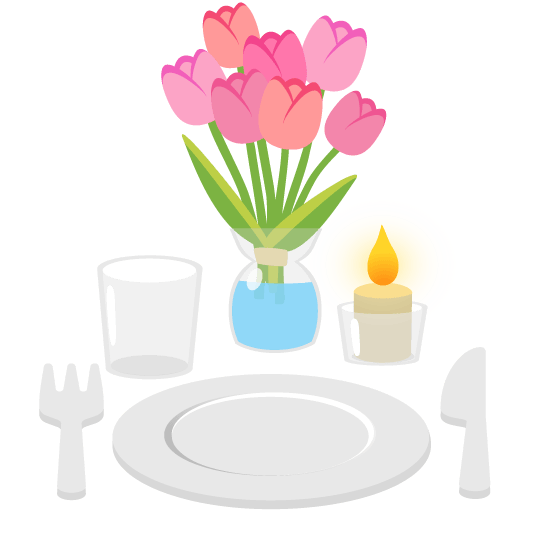 tulip knife fork plate