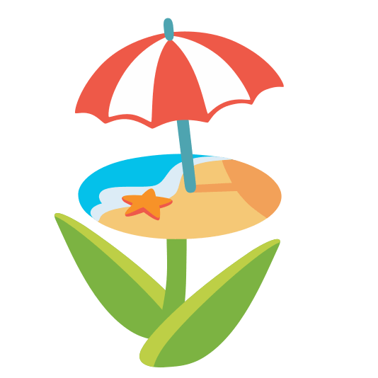 tulip beach with umbrella