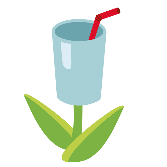 tulip cup with straw