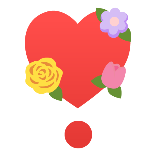 tulip heavy heart exclamation mark ornament